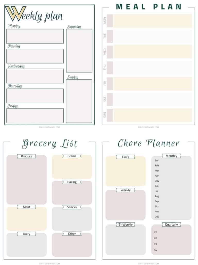 Free planner printables for moms