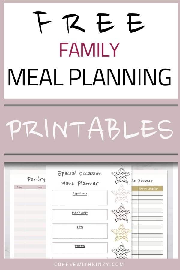 Free Family Meal Planning Printables