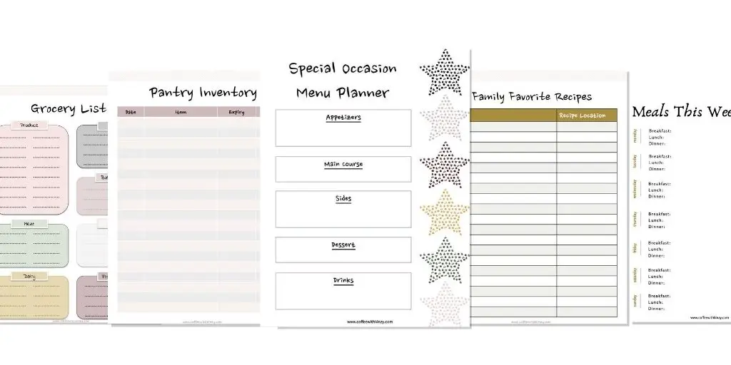 Free meal planning templates!