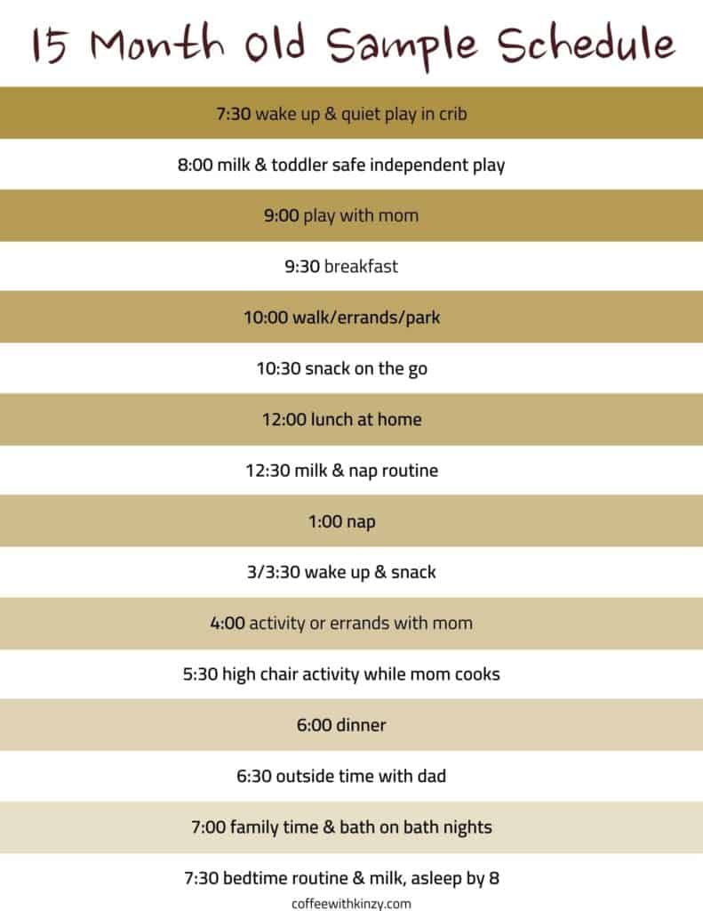 15 month old sample schedule graphic