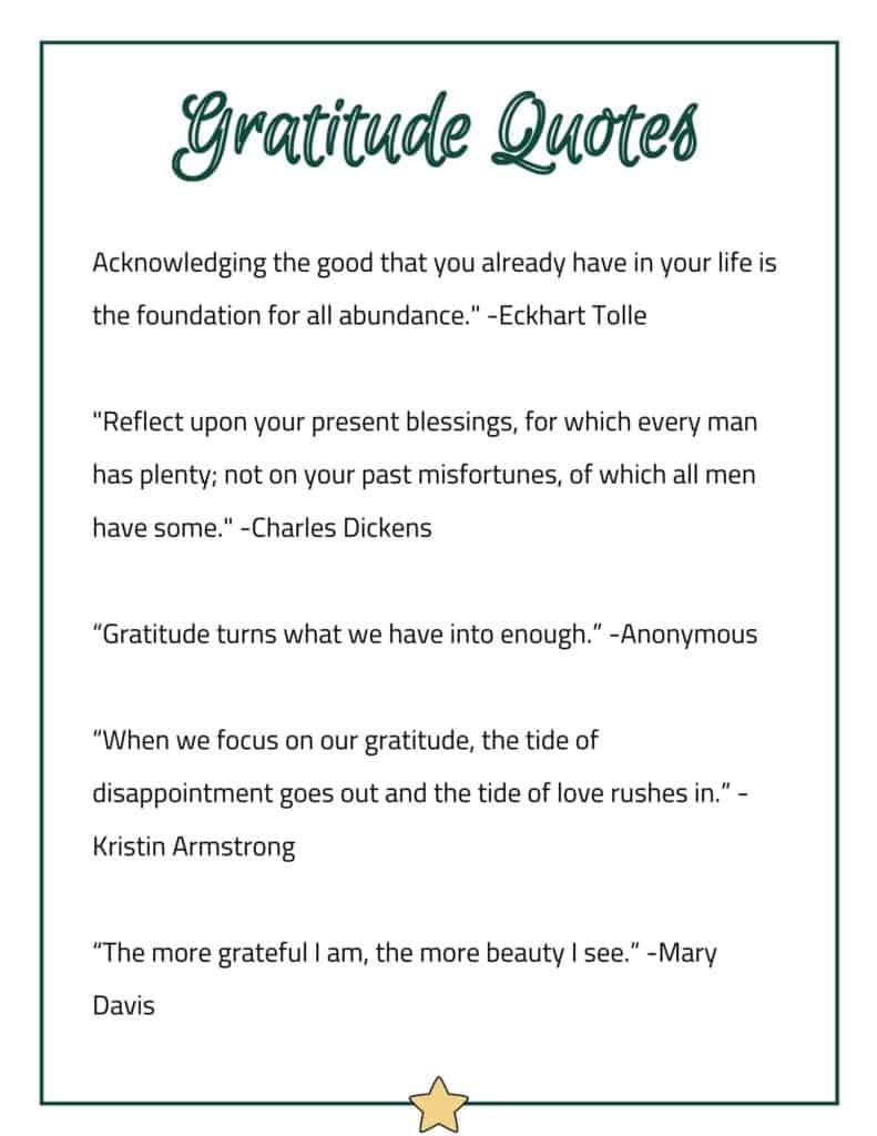 Gratitude Quotes to Put In Your Planner