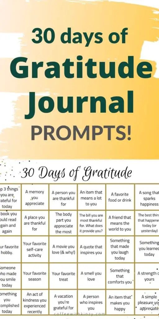 30 Days of Gratitude Journal Prompts