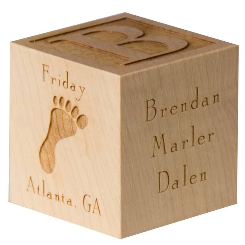 Personalized wooden baby block
