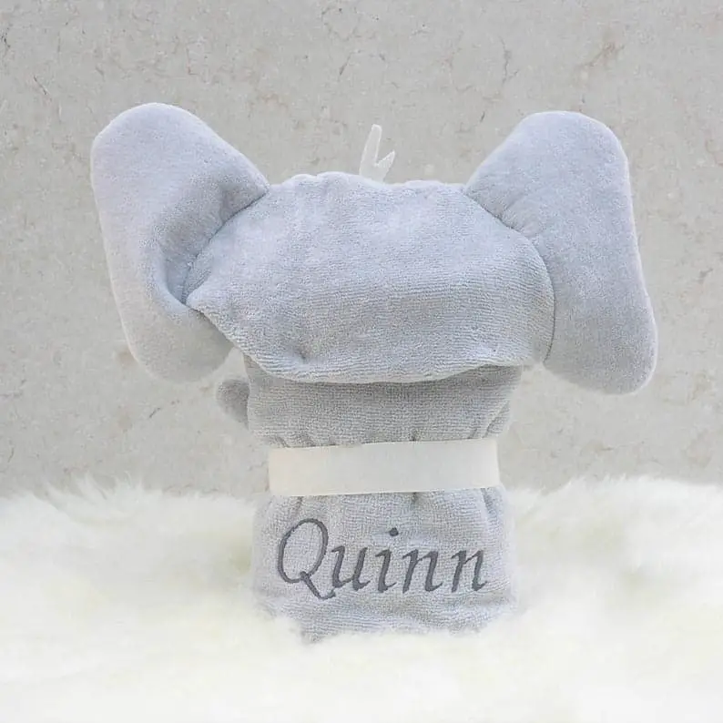 Custom baby elephant bath towel