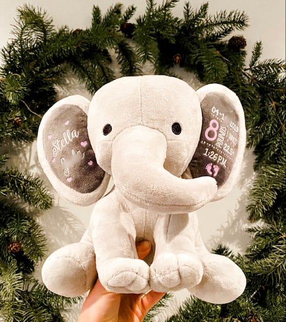 Personalized baby elephant teddy bear