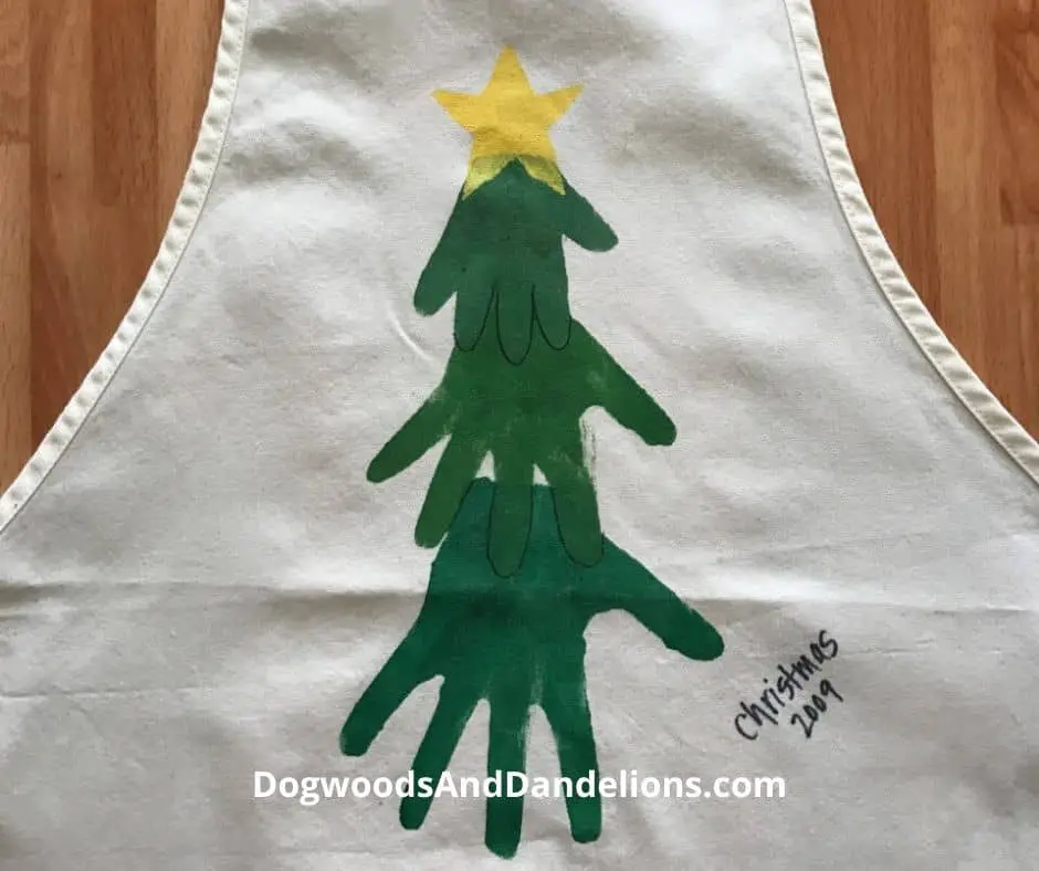 Christmas Tree Handprint Apron