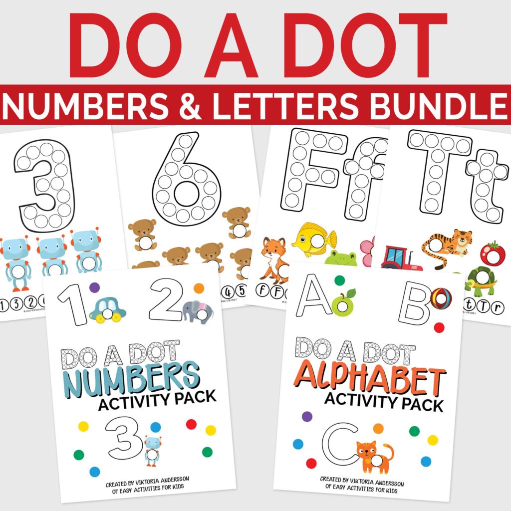 Letters and Numbers Bundle: Printable Activity Worksheets for Toddlers