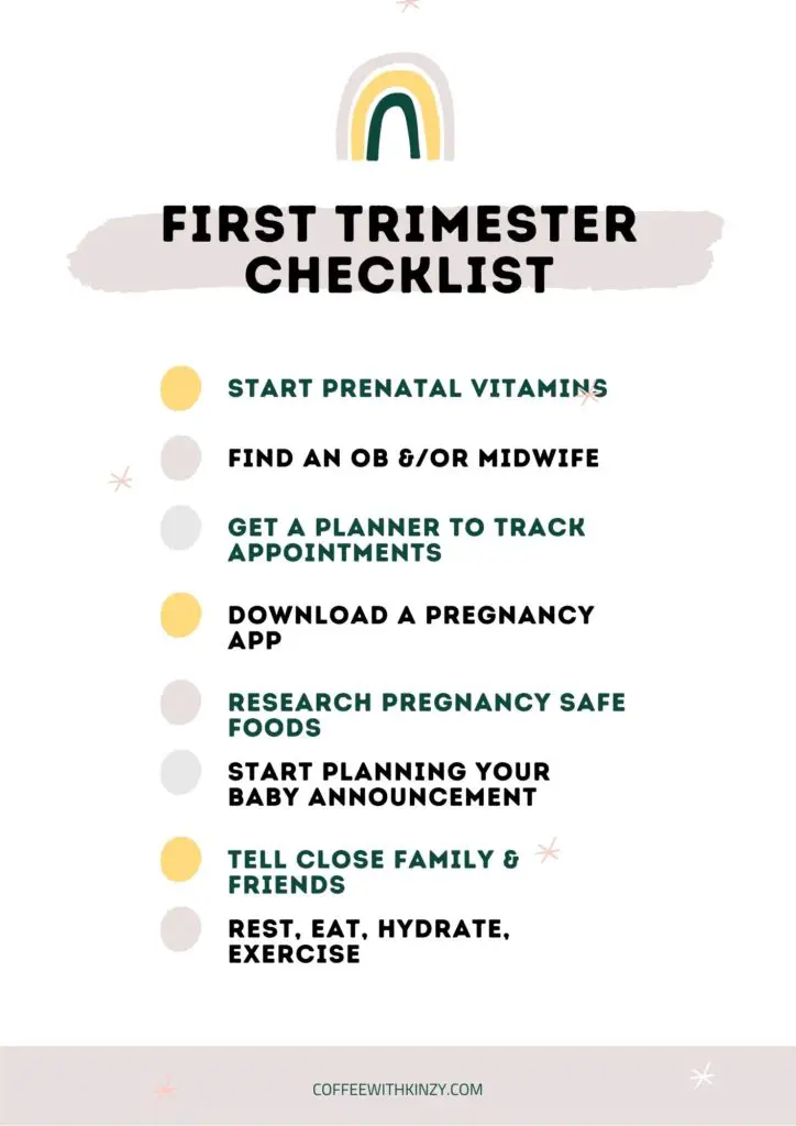 Free Printable First Trimester Checklist